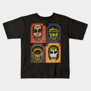 Ben Cooper style monster mask collage Kids T-Shirt